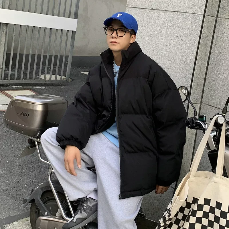 

2022NEW warm winter jacket men stand collar casual winter parka men solid color windproof padded coat for men