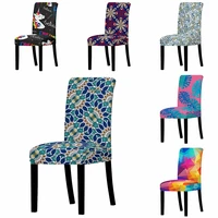 european retro floral print kitchen chair cover dustproof anti dirty removable office chair protector case chairs home decor