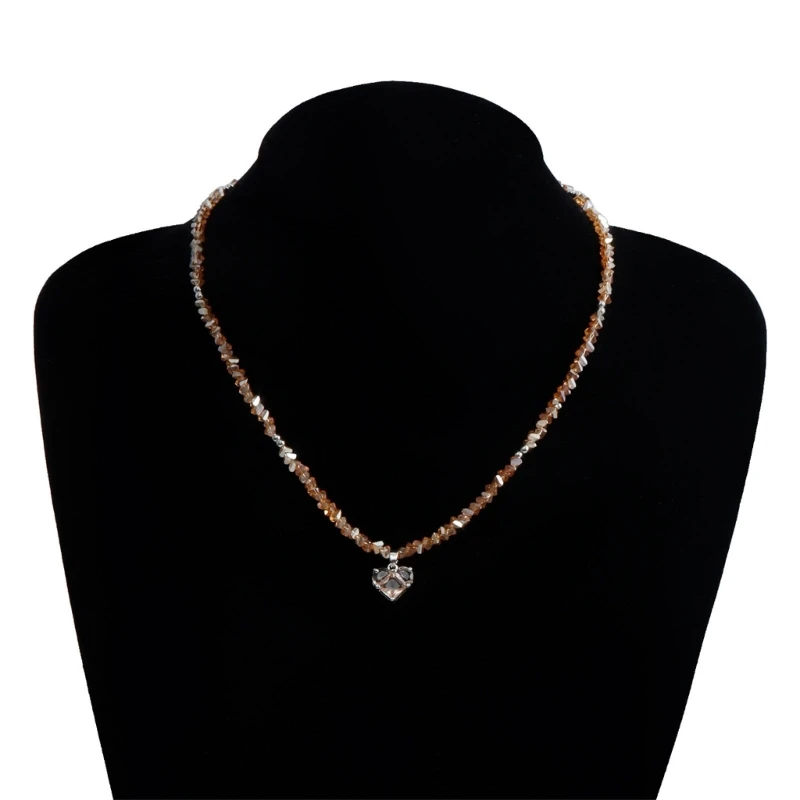 Элегантное колье ручной работы из бисера с яркой подвеской Любовь портативные