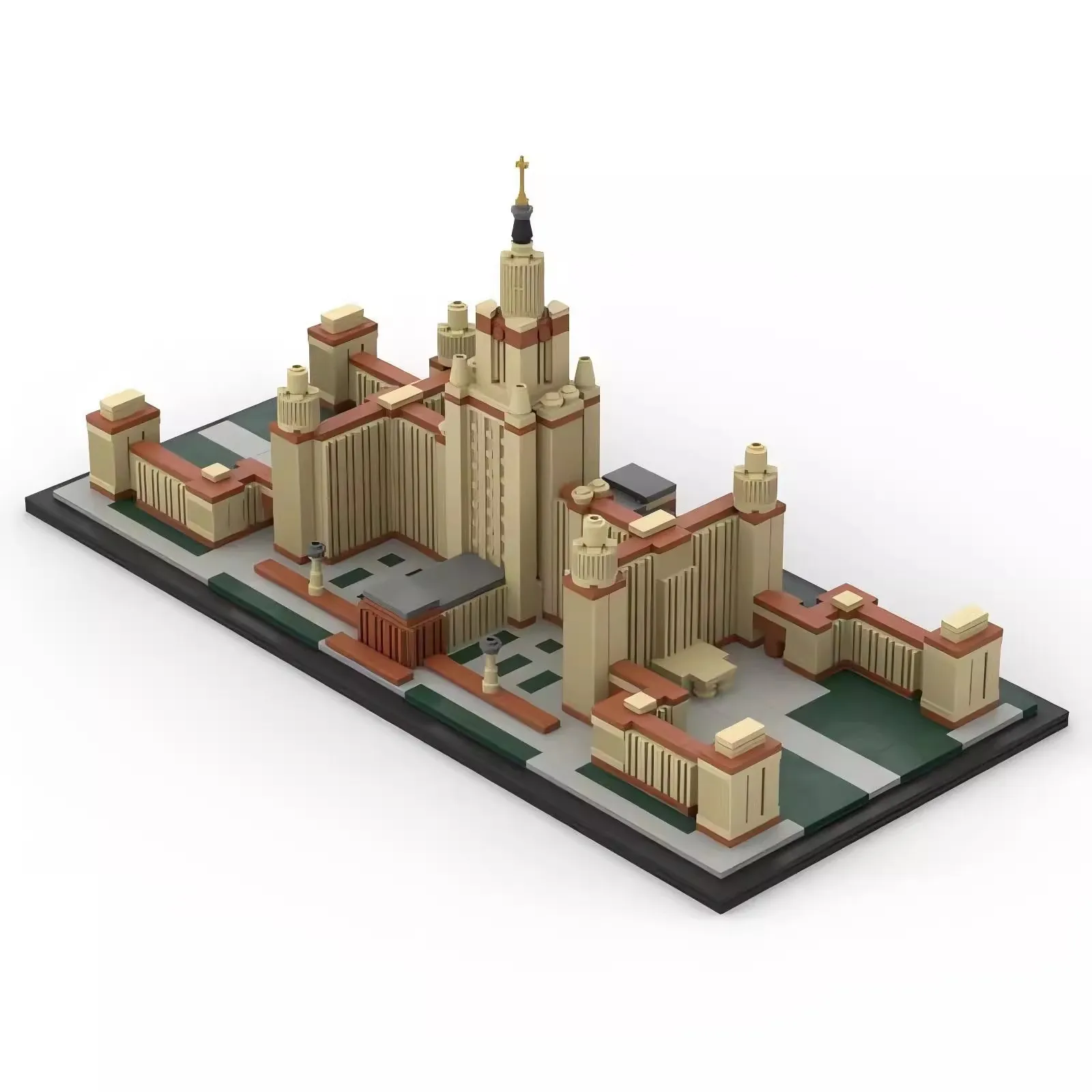 Фото Брелинк MOC Дом Ломоносов Москва Государственный Университет Город Skyline Архитектура Вид на улицу Наборы строительных блоков Игрушки Подарок для взрослых №3