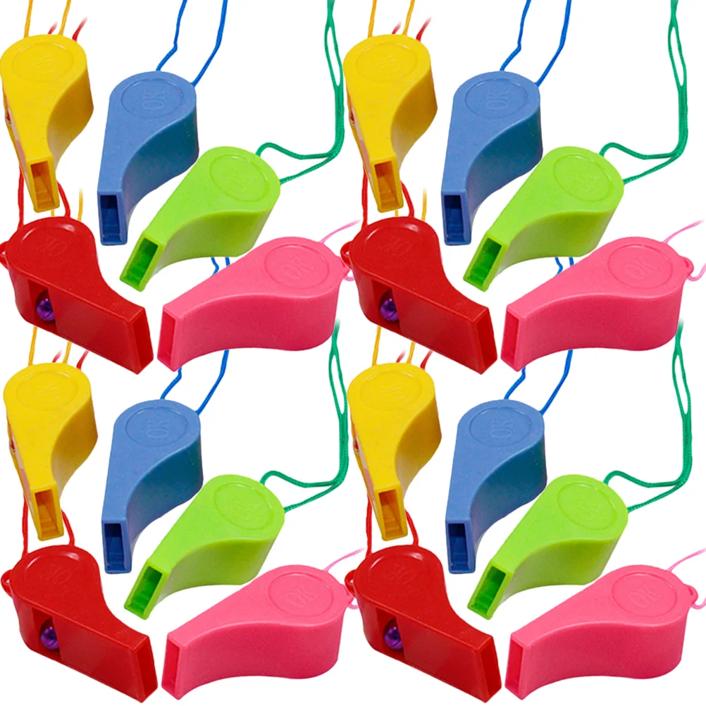 

48 Pcs Whistle Coaches Training Toy Kids Sporting Goods Lanyard Plastic Pet Child