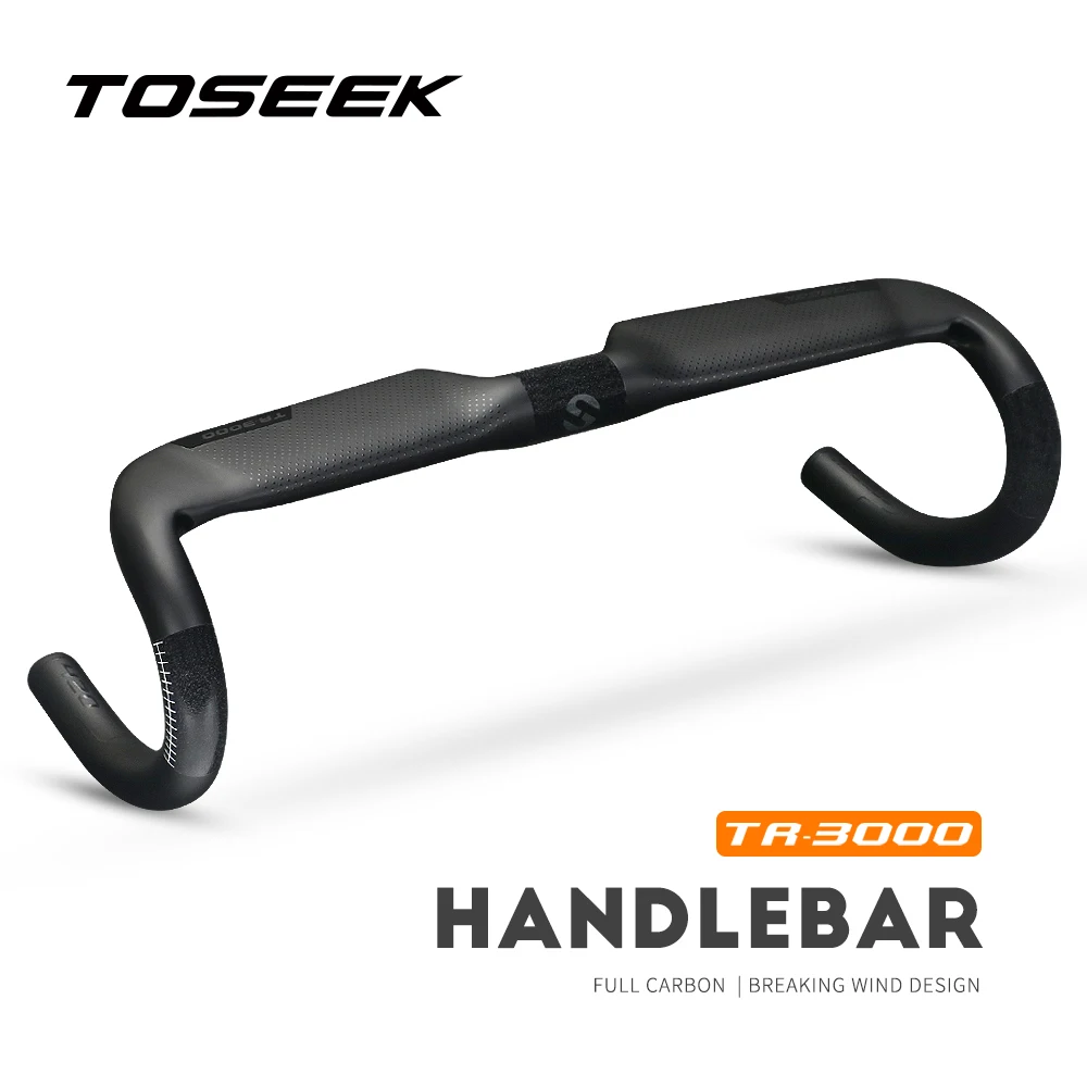 

TOSEEK Bike Carbon Fiber Road Bike Handlebar TR-3000 UD Matt Bicycle Handlebar 400/420/440mm Ultra light Integrated Handlebars