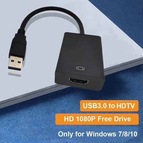 Переходник с USB 3,0 на HDMI, 1080P, мультидисплей, графический адаптер HDTV, внешняя видеокарта для настольных ПК и ноутбуков