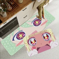 kawaii anime girl face printed flannel floor mat bathroom decor carpet non slip for living room kitchen welcome doormat