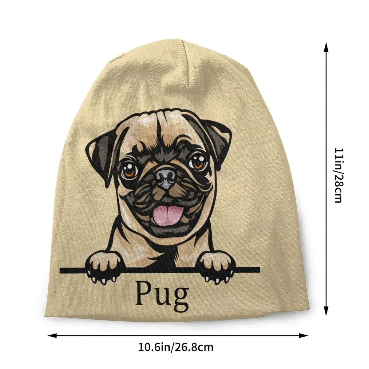Peeking Dog Pug Beanie Cap Unisex Winter Warm Bonnet Homme Knitting Hats Cool Outdoor Ski Pet Animal Skullies Beanies Caps