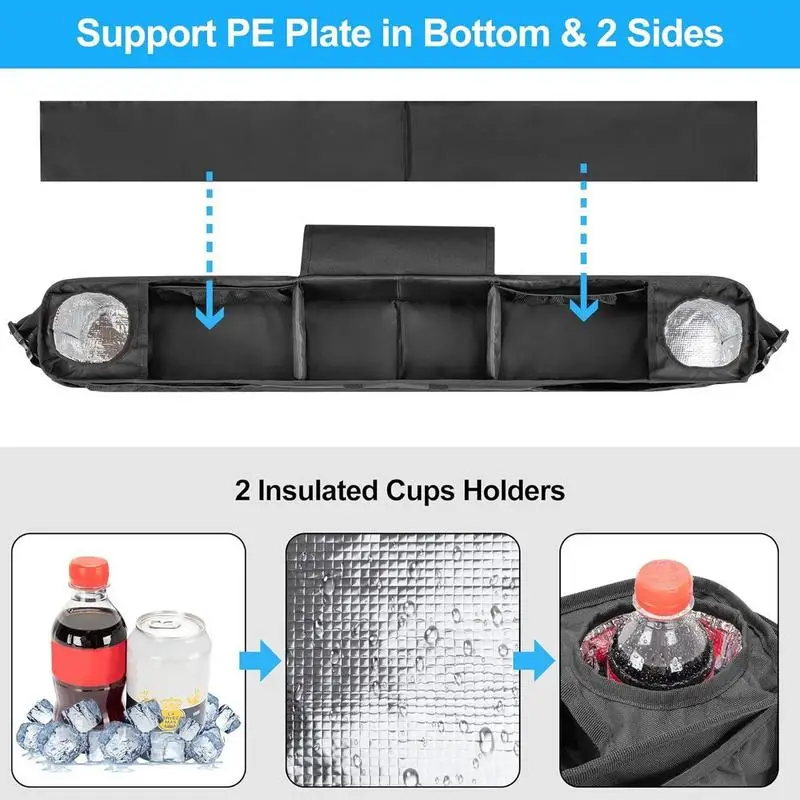 Передняя корзина для гольфа с изолированными держателями стаканов складная