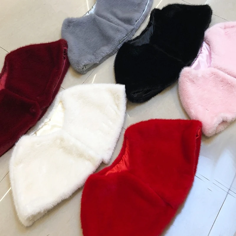 Свадебная вечеринка шаль вечерняя зимняя свадебная без рукавов меховой палантин