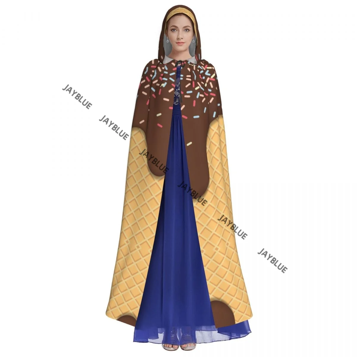 Плащ с капюшоном плащ унисекс струящееся мороженое шоколадный накидка ведьмы