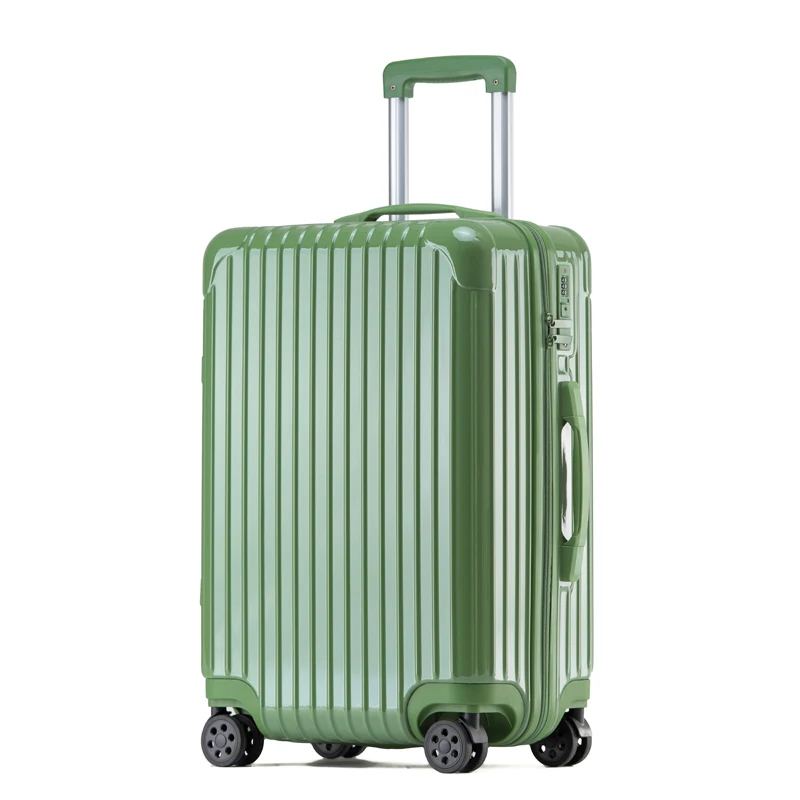 

2023 MOJY Factory Direct Sales Green Aluminium Carry Cabin Private Customization Trolly Travel Luggage With Wheels Promotion