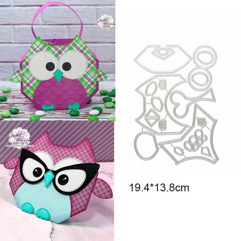 

Metal Cutting Dies Stencil Cartoon Owl Box Frame Background Die Cut Scrapbooking Stamp Craft Christmas Wedding Card DIY