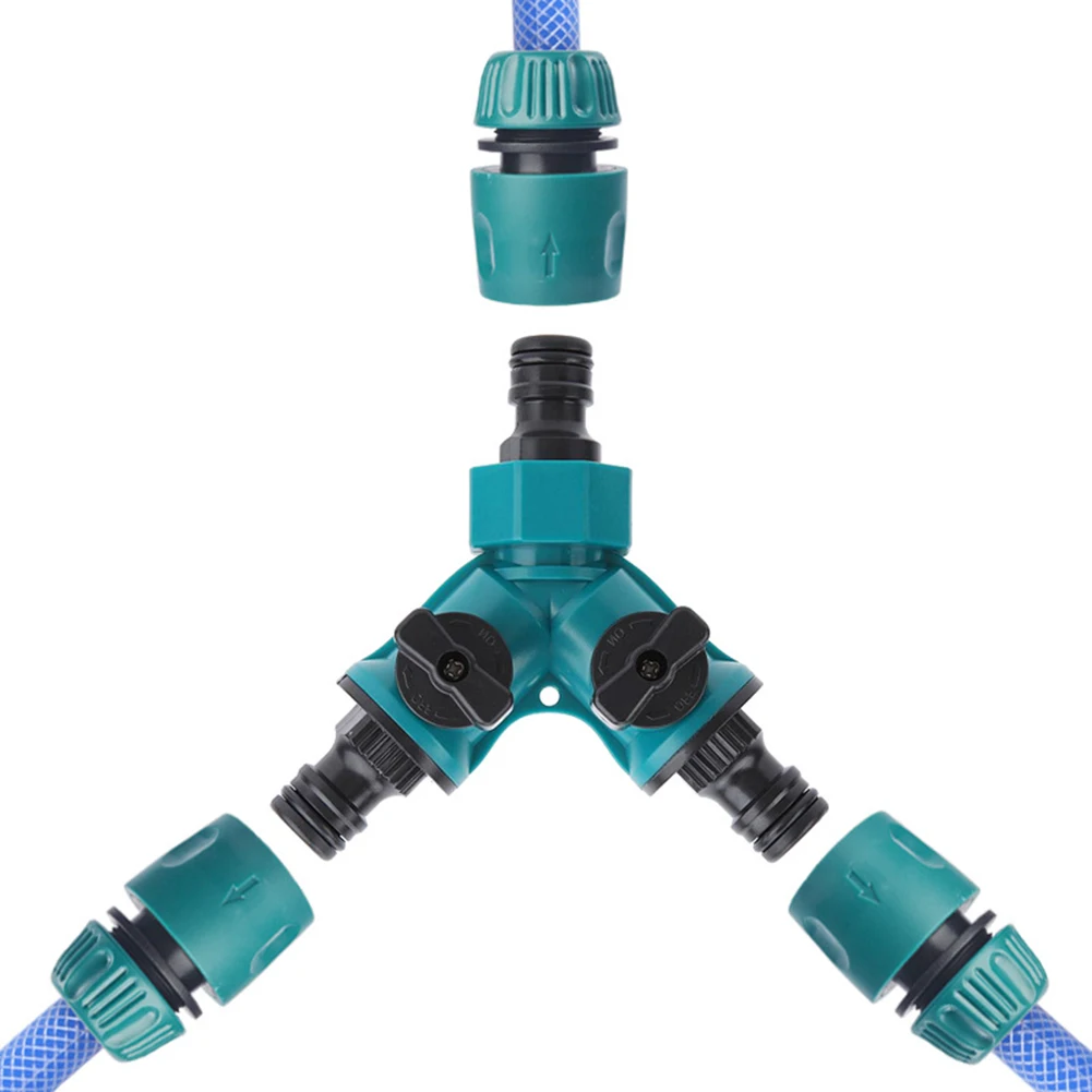 

4PCS / 1 SET Water Pipe 3 Way Hose Splitter INLINE & 2 ON/OFF Taps 3 Female Hose Connectors Set Garden Water Connectors Supplies