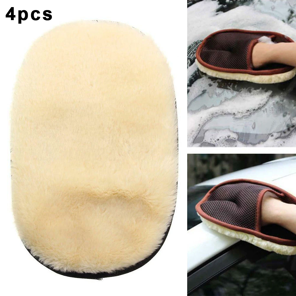 

4pcs Soft Plush Car Washing Gloves Mitt Deep Pile Cleaning-Glove Car Beauty Care Cleaning Waxing Polishing Wash-Tool