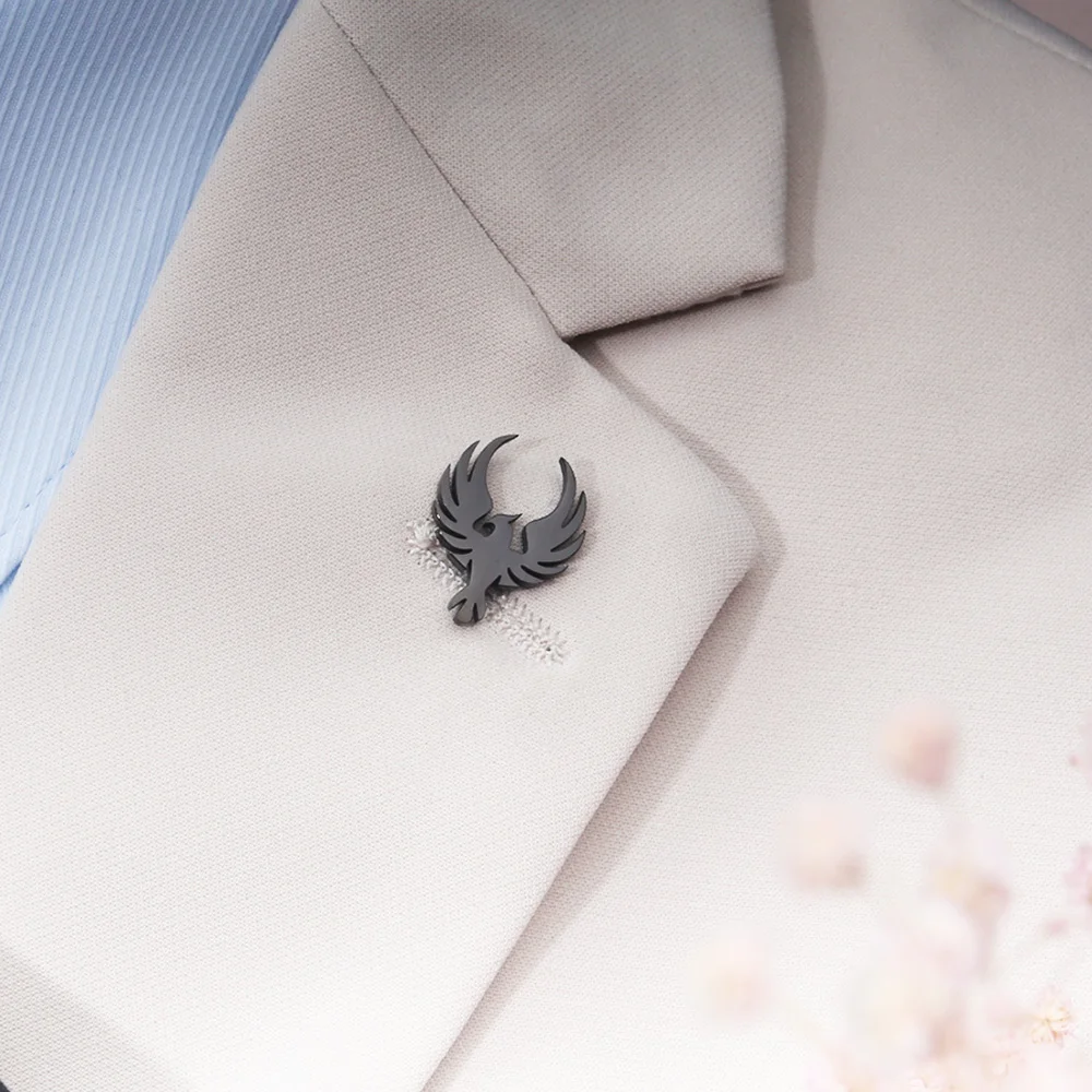 Классическая брошь с тотемом Феникса Tangula из нержавеющей стали мужской амулет
