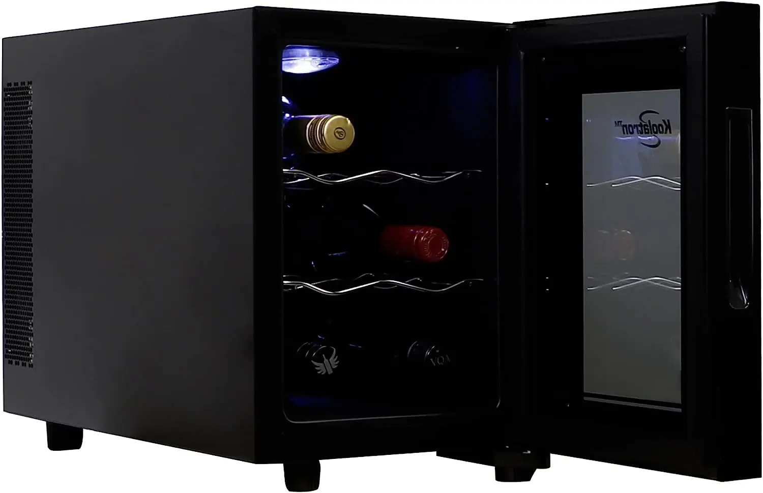 

6 Bottle Wine Cooler, Black, Thermoelectric Wine Fridge, 0.65 cu. ft. (16L), Freestanding Wine Cellar, Red, White and Sparkling