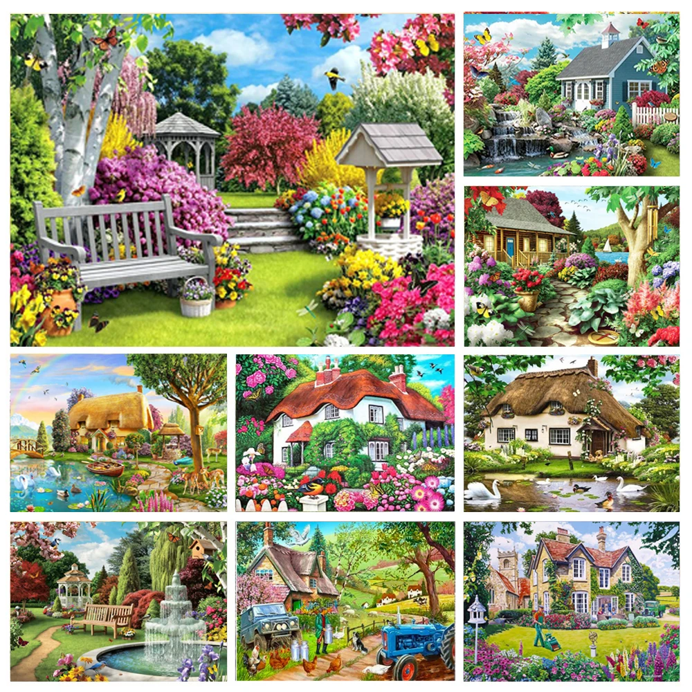 

5D DIY вышивка Дом стразами Стразы картины полный квадратный круглый алмазная живопись пейзаж Набор для вышивки крестиком домашний декор