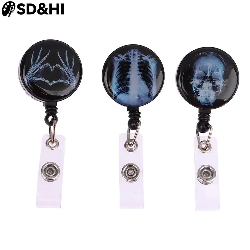 

Creative Retractable X-Ray Badge Reel Radiology Badge Reel Holder Badge Reel Nurse Doctor Student Card Reel Clip Office Supplies