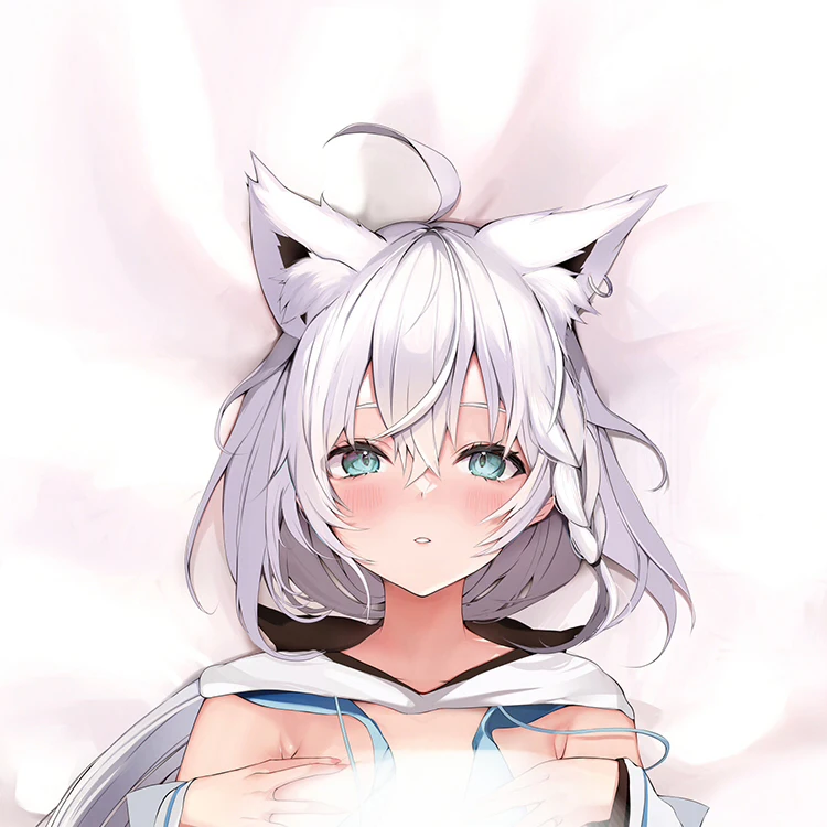 

Hololive Shirakami Fubuki Косплей Аниме дакимакура 2-сторонняя обнимающая подушка для тела