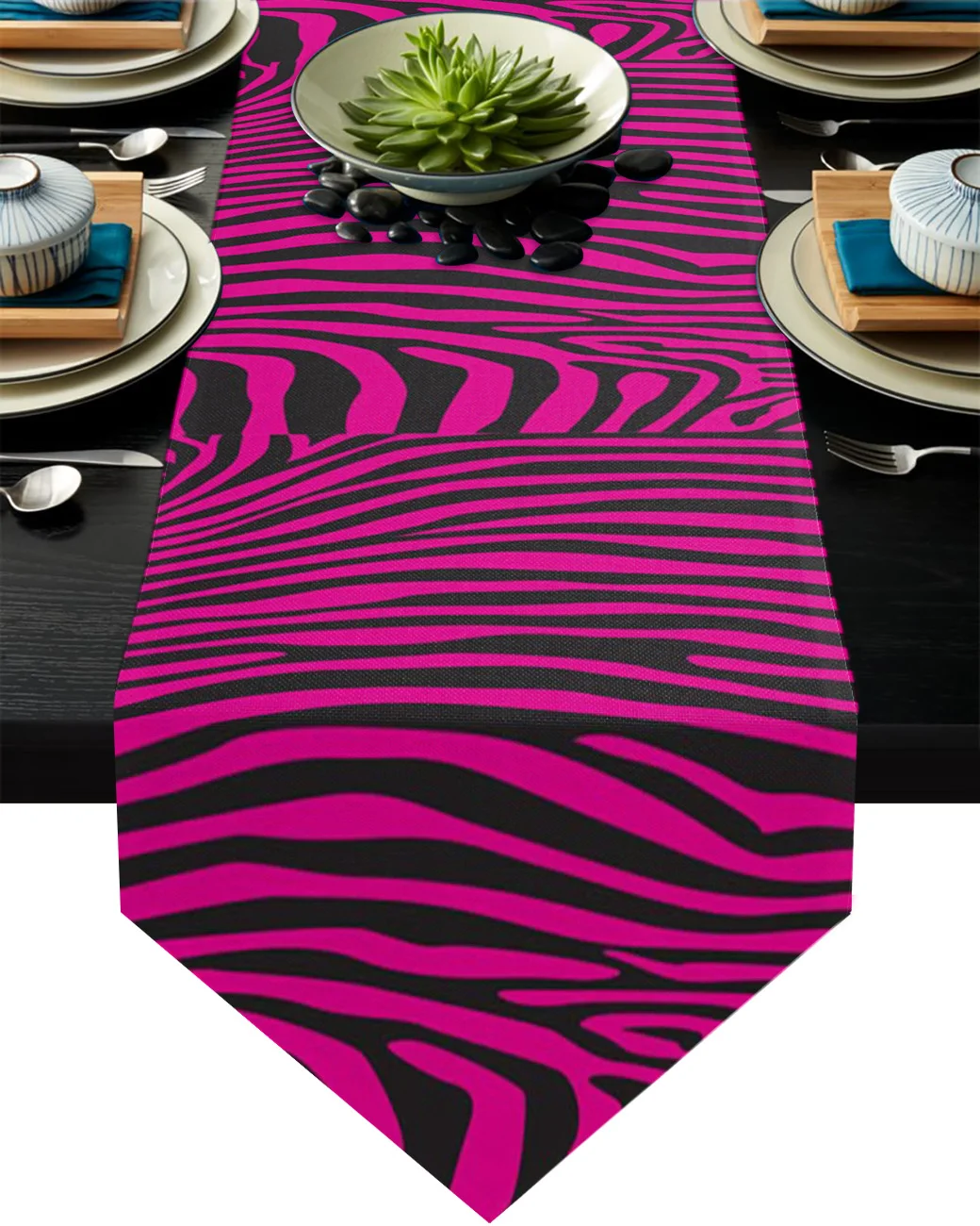 

Полосатые фиолетовые изгибы, настольные дорожки для гостиной, кухни, декор стола, уличвечерние вечеринка, свадьба