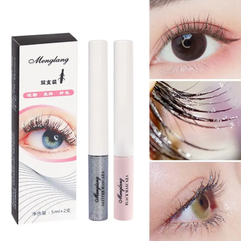 

Natural Eyelashes Bling Glitter Eyelash Slender Thick Curling Eye Makeup Liquid Mascara Waterproof Long Lasting Mascara