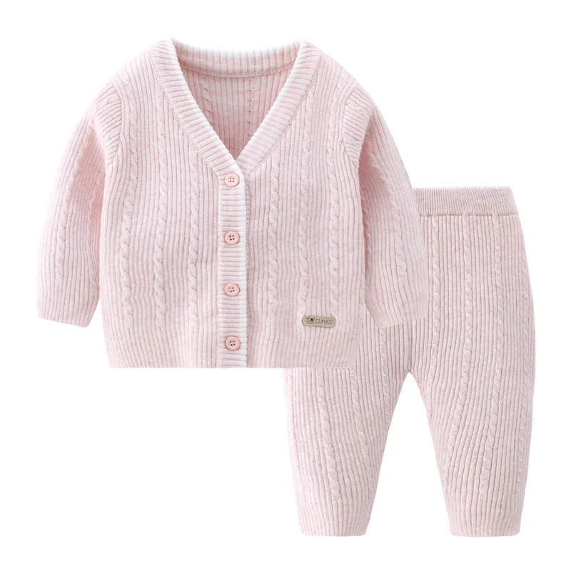 

Winter Baby Boy Girls Clothes Cotton Girl Clothing Sets Korean knit Sweat+Pants Infant Clothes 2pcs Suit Outfits