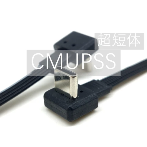 10 см-100 см плоский коленчатый USB-C Тип C вверх/вниз 90 ° нагрузка данных PD кабель левый и правый USB C универсальный кабель для телефонов Android
