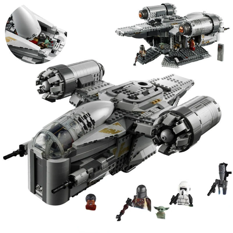 

DIY Star Plan Mandalorian Razor Crest Spacecraft Building Blocks Bricks Spaceship Birthday Christmas Gift Toys Compatible 75292