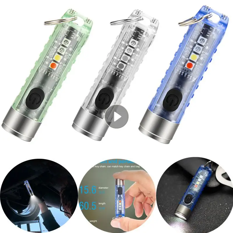 

LED Powerful Flashlight Mini Torch USB Rechargeable Tactical Keychain Pocket Lamp Waterproof Light For Portable Outdoor Camping