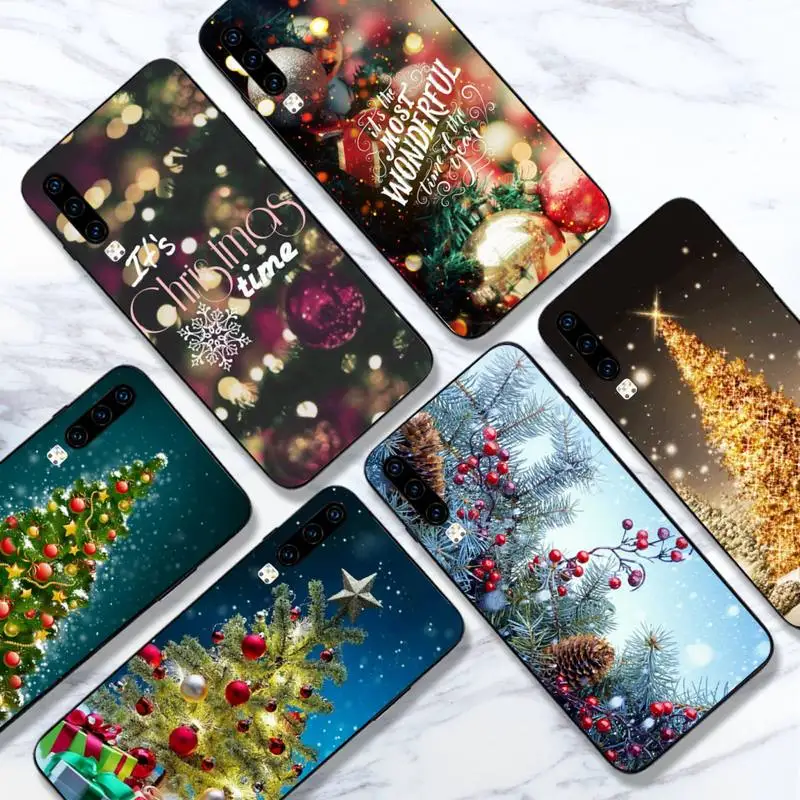 

Christmas tree happy new year Phone Case For Huawei honor Mate 10 20 30 40 i 9 8 pro x Lite P smart 2019 Y5 2018 nova 5t