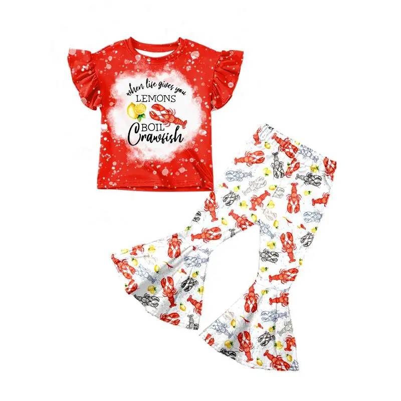 Летняя Горячая Распродажа бутик для девочек модный костюм с принтом Лобстер