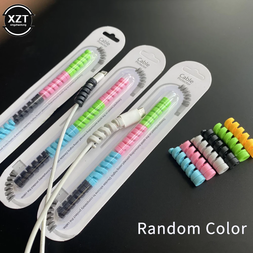 

Новинка, спиральный протектор кабеля, линия передачи данных, силиконовая катушка, защитный чехол для iphone, Samsung, Android, зарядка через USB, наушник...