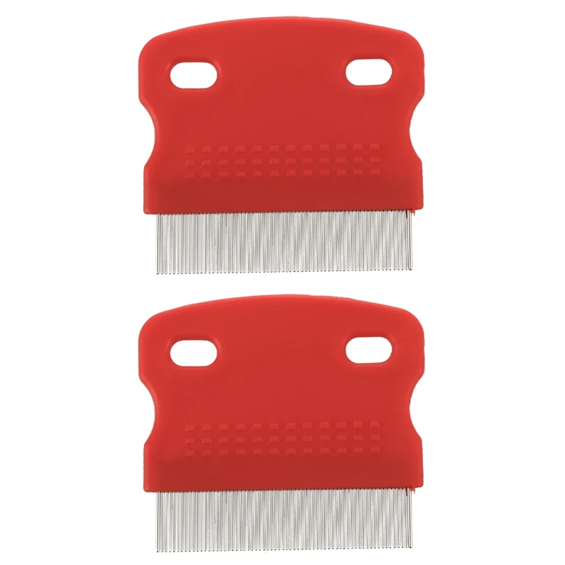 

2X Flea Fine Toothed Clean Comb Pet Cat Dog Hair Brush Soft Protection Steel Small