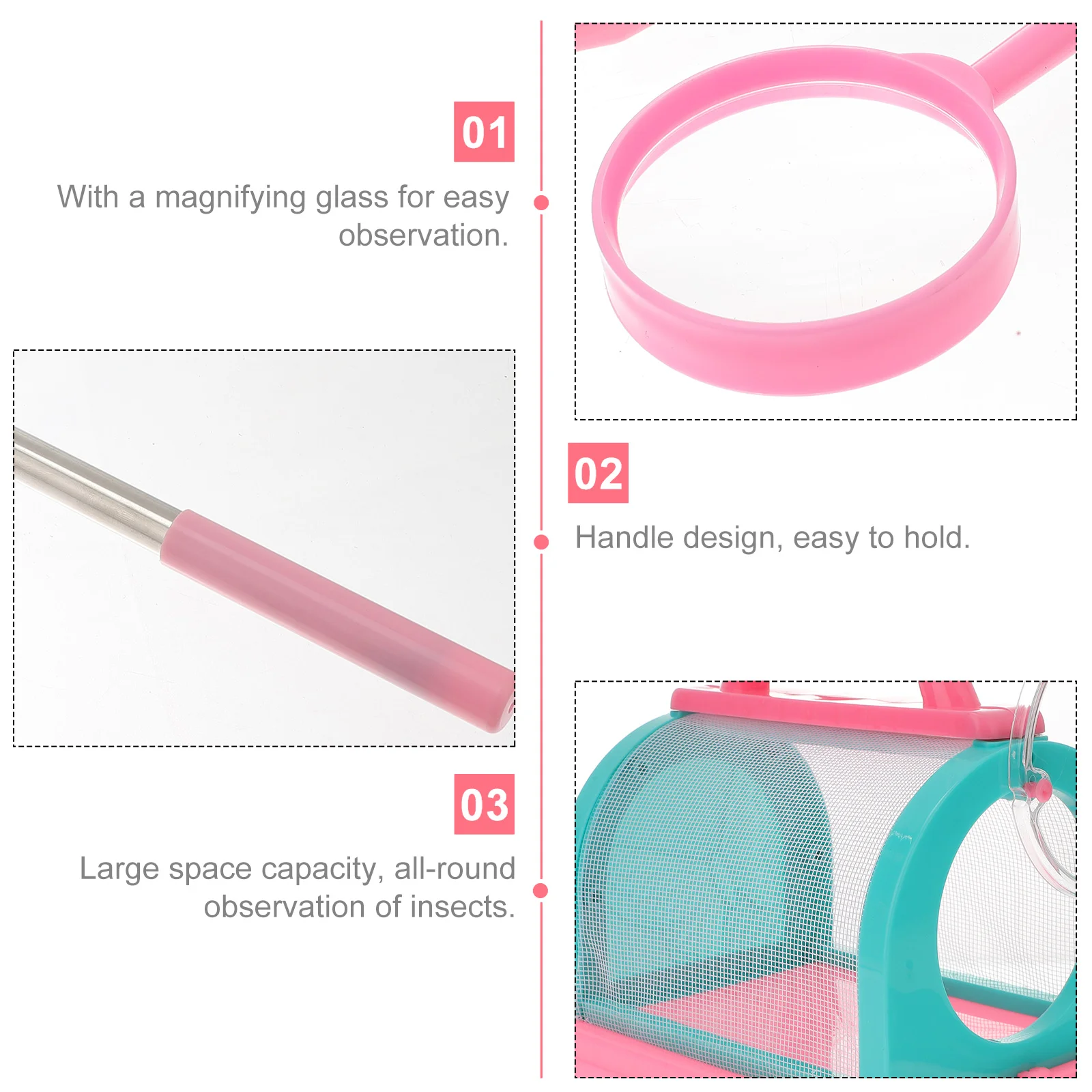 

Insect Observation Kit Exploration Catcher Cage Outdoor Explorer Outdoor Kid Toyses Plastic Catching Net