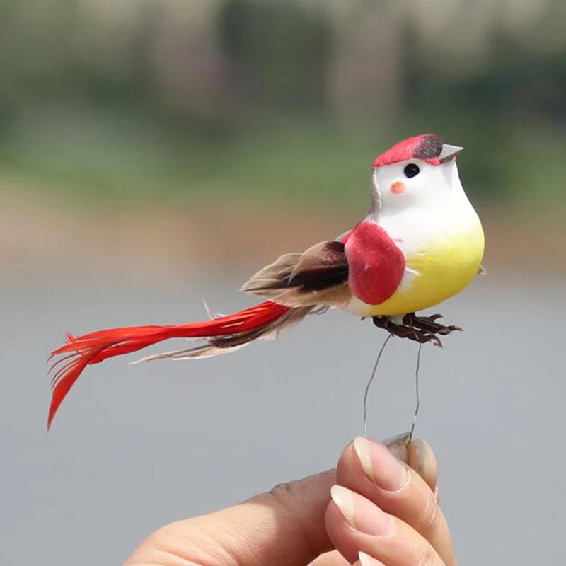 

1pc Artificial Birds Fake Foam Animal Simulation Feather Birds Models DIY Wedding Home Garden Ornament Hanging Decoration