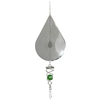 water drop shaped wind spinner stainless steel 3d rotating windchimes for room decoration accessories