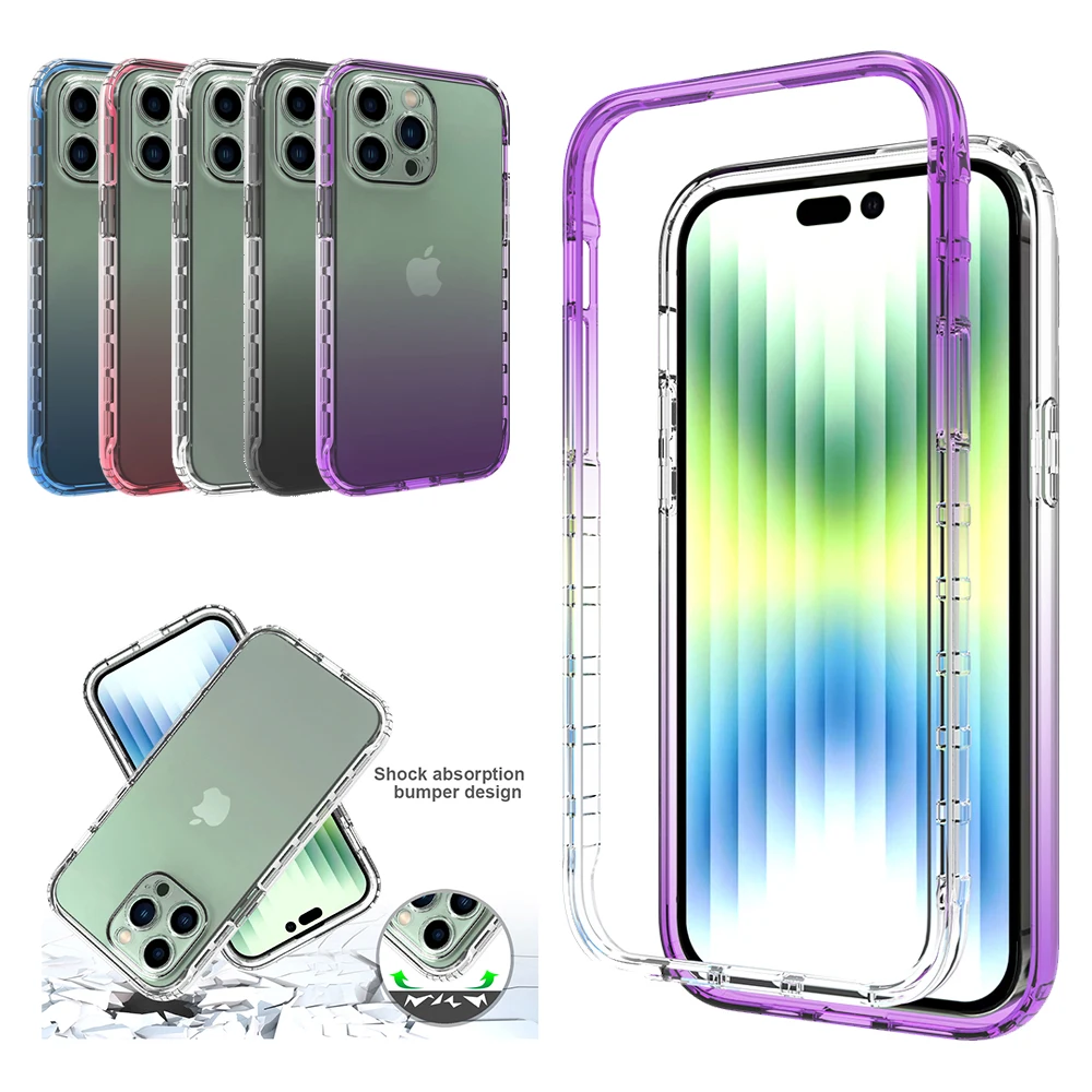

Чехол для iPhone 14 Pro Max 13 Pro Max 12 Pro Max 11, прозрачный противоударный чехол с градиентом для iPhone 14 Pro 13 12 Mini XR 8 Plus