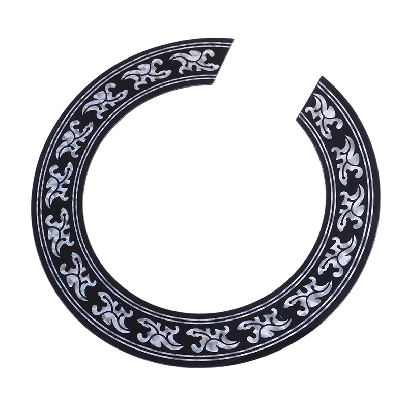 

Sound hole Rose Decal Sticker for Acoustic Classical Guitar Parts Black+Silver
