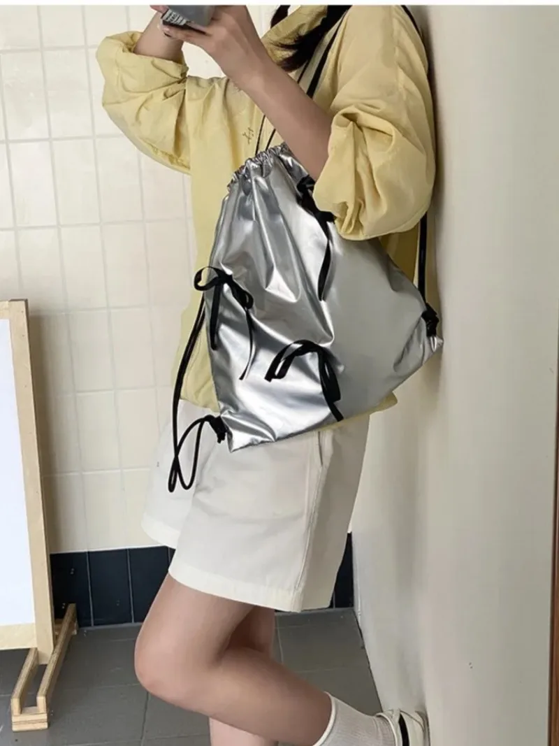 Портативный нейлоновый рюкзак с завязкой-бантом новинка 2024 повседневный