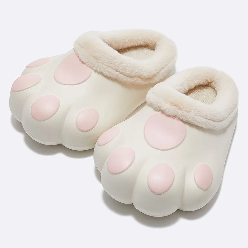 Тапки женские хлопковые с мультяшным принтом домашние водонепроницаемые