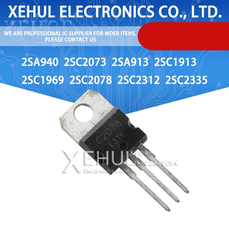 10 шт., 2SA940, 2SC2073, 2SA913, 2SC1913, 2SC1969, 2SC2078, 2SC2312, 2SC2335, TO220, A940, C2073, A913, C1913, C2078, C2312, C2335
