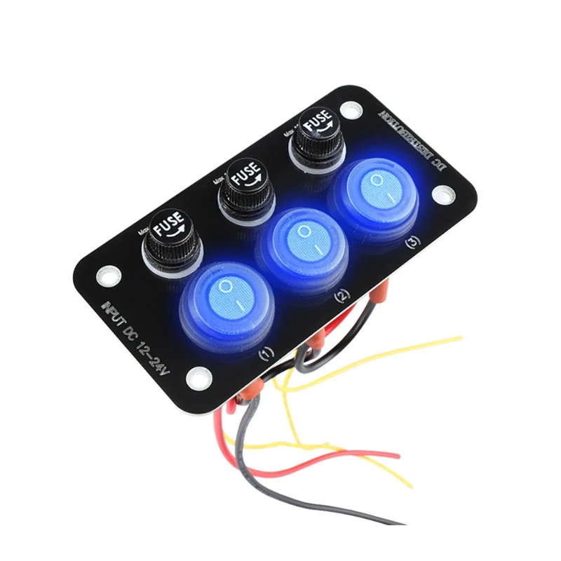 

Multifunctional Vehicle Boat External Power Panel 12-24V Overcurrent for PROTECTION Switch Panel with 10A Fuse