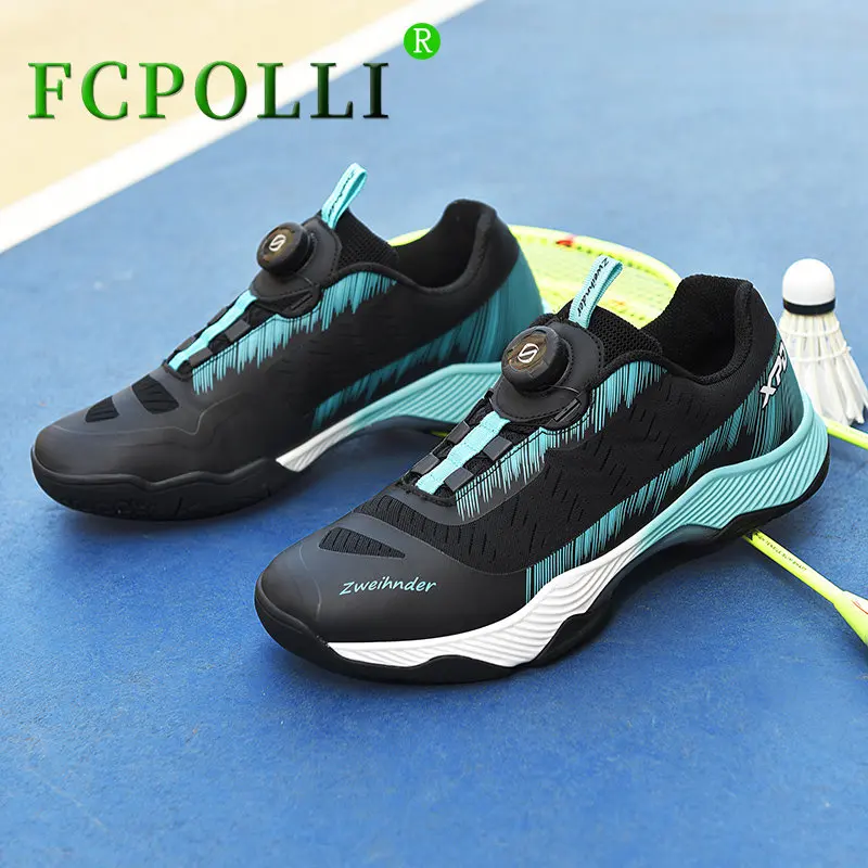 

Professional Couples Badminton Shoes Plus Size 45 46 Indoor Court Shoes Quick Lacing Table Tennis Shoes Men Wearable Tennis Shoe