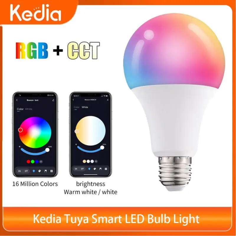 

Kedia Tuya Smart LED Bulb Light 10W Bluetooth Compatible Lamp RGB LED Lamps Color Changing RGB+CCT Night Light For Home Decor