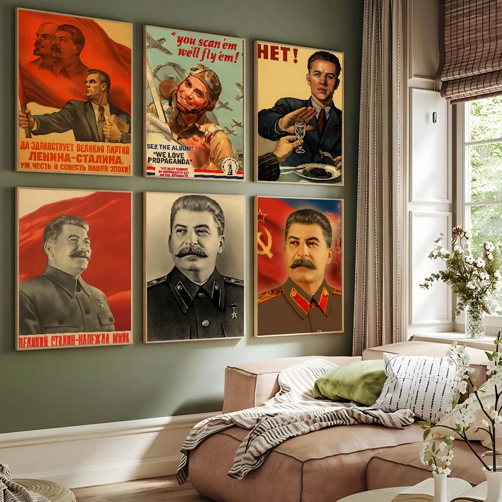 Портрет СССР с российским сталином самоклеящаяся искусство Декор стен для