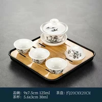 chinese hand painted tea set dehua white porcelain gaiwan for travel nice and easy kettle tea pot and cup set