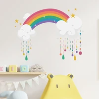 wall stickers rainbow drops kids room home cartoon decor baby nursery room decoration living bedroom decals art pvc diy mural