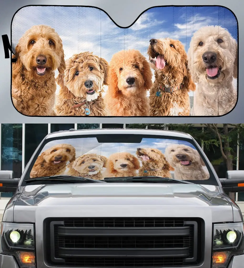 

Golden Doodle Dog Lover's Window Sunshade, Car Windshield Durable Sunshade for UV Sun Protection Car Sunshade