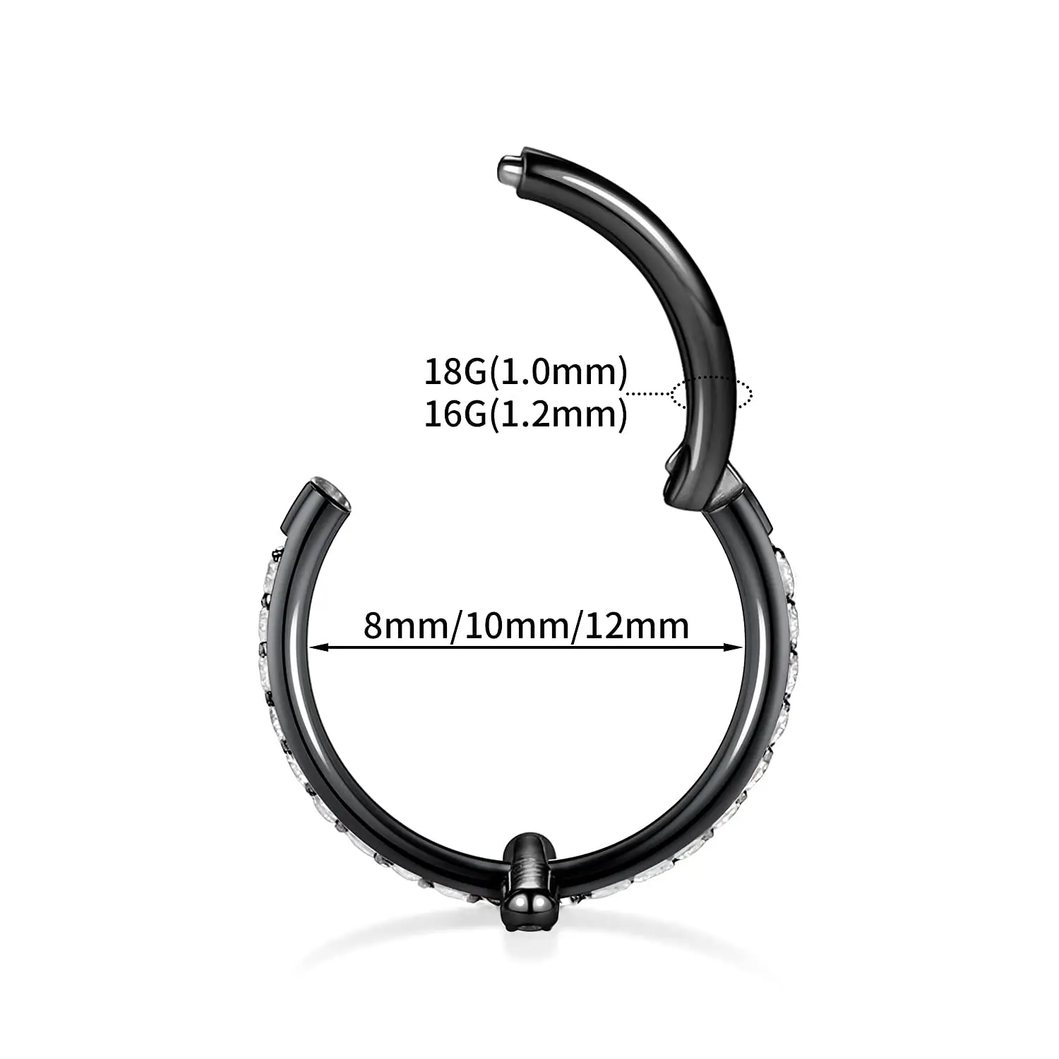 Cross Titanium Piercing Nose Ring Hoop Earring Helix Tragus Piercing Fashion Body Jewelry  Septum Zircon Earlobe Circle Gift