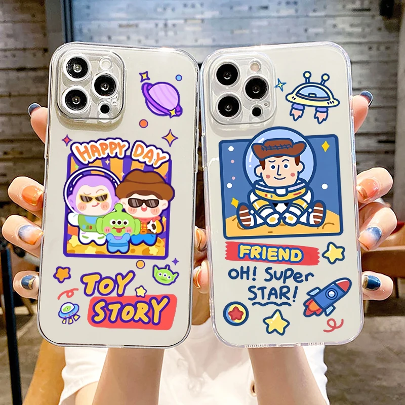 

Phone Case For Apple iPhone 14 13 12 11 SE XS XR X 7 8 6 5 mini Plus Pro MAX 2020 Disney Toy Story Cute Cool Transparent Cover