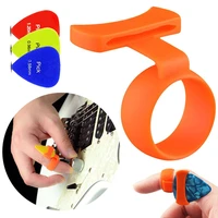guitar picks holder finger cover with 3pcs picks non slip storage cover guitar auxiliary artifact strumming electric guitar