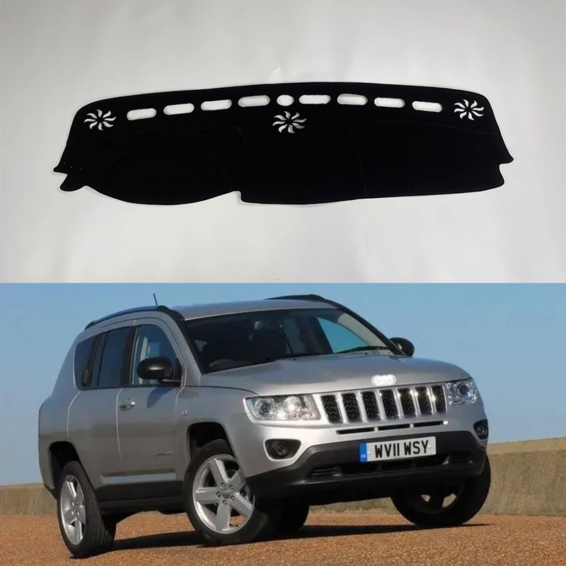 

For Jeep Compass 2017-2021 Car Dashboard Cover Avoid Light Pad Instrument Platform Desk Cover Dash Mat Carpets Protective Pad